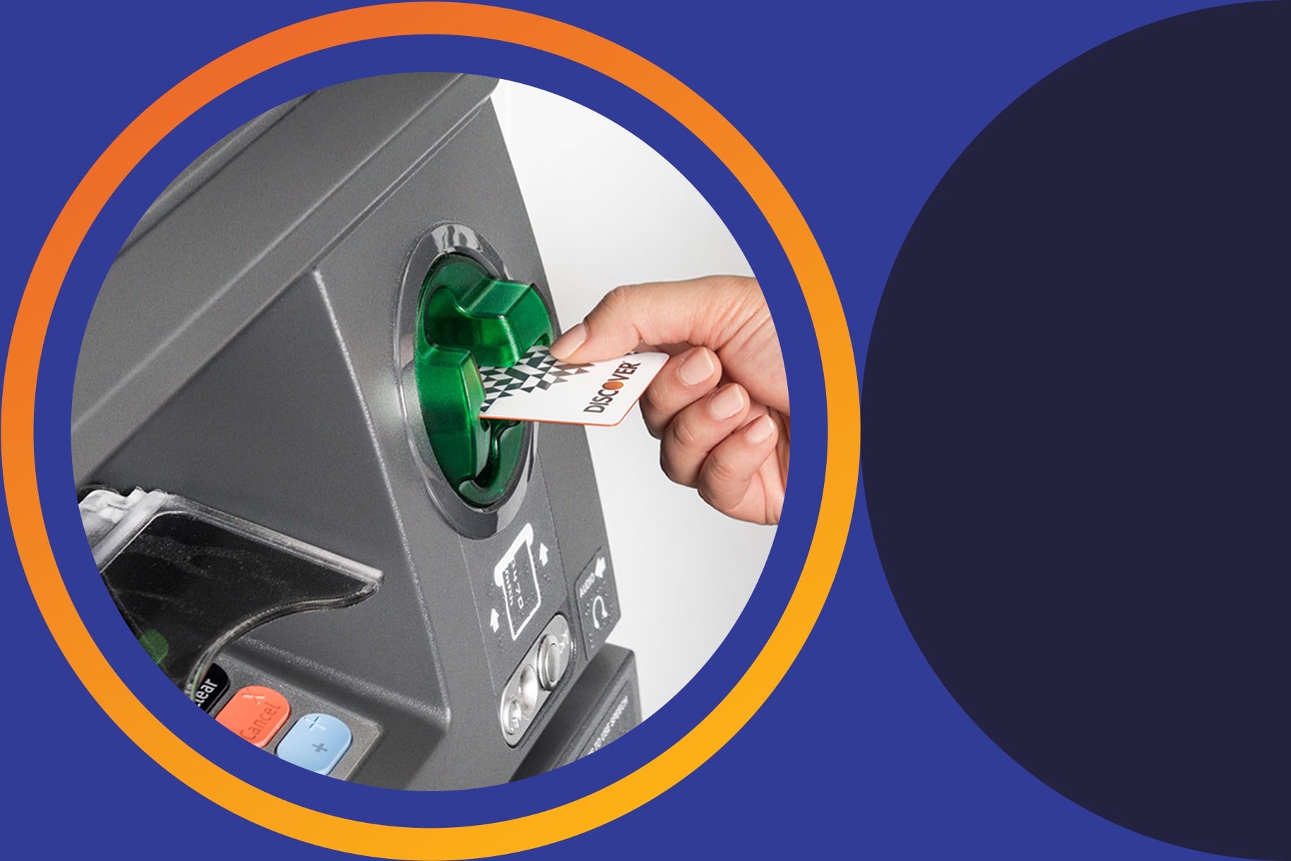 inserting card into atm