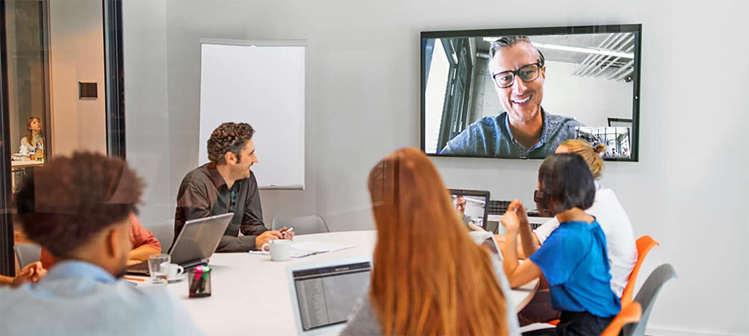 team having a virtual meeting