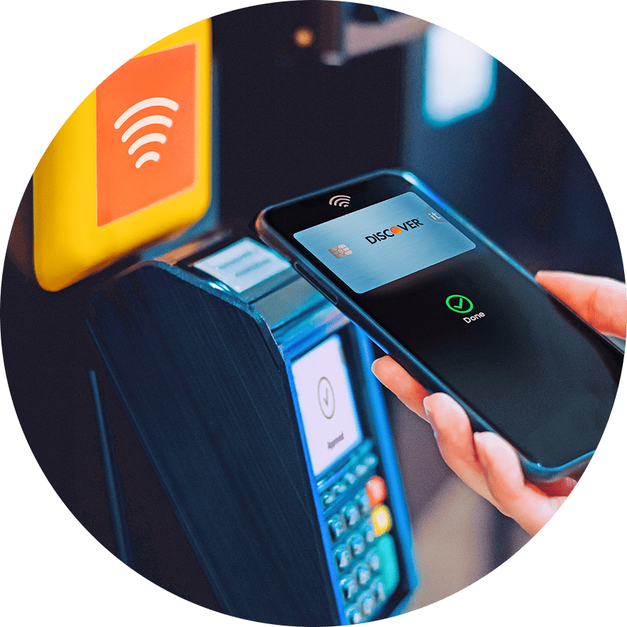 tap on mobile at transit POS device